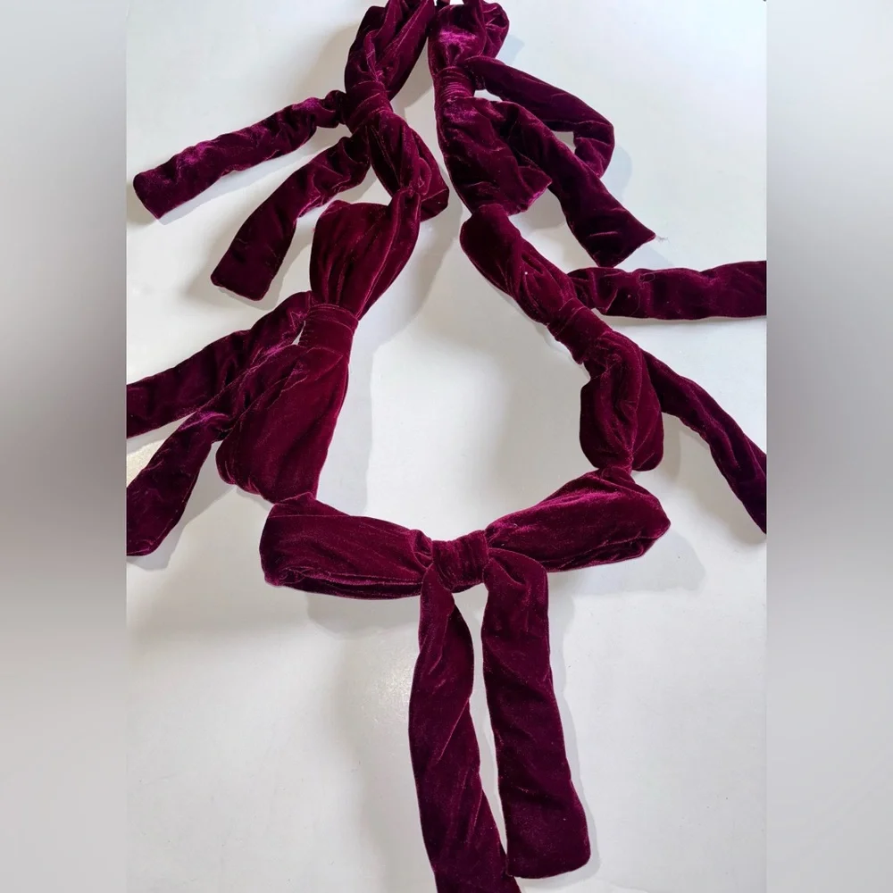 Velvet Bow Garland Wine Bow Garland Bendable Bow Garland Rich Ralph Lauren Vibe